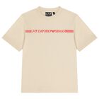 Boys Beige Logo T-Shirt, 2, hi-res