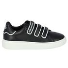 Boys Black Logo Trainers, 1, hi-res