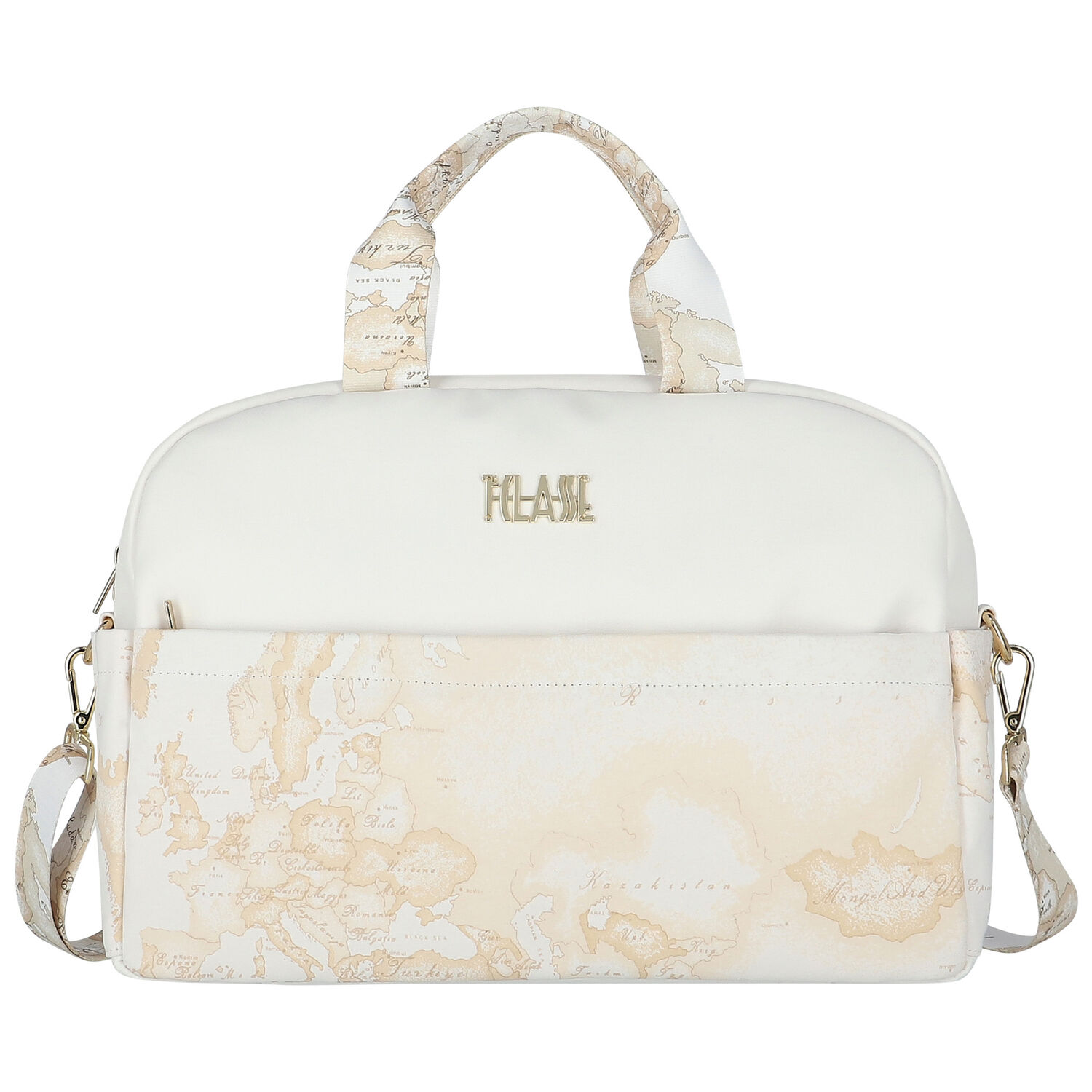 Ivory & Beige Geo Map Baby Changing Bag, 2, hi-res
