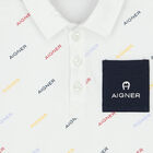 Younger Boys White Logo Polo Shirt, 1, hi-res