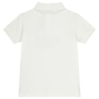 Boys White Logo Polo Shirt 