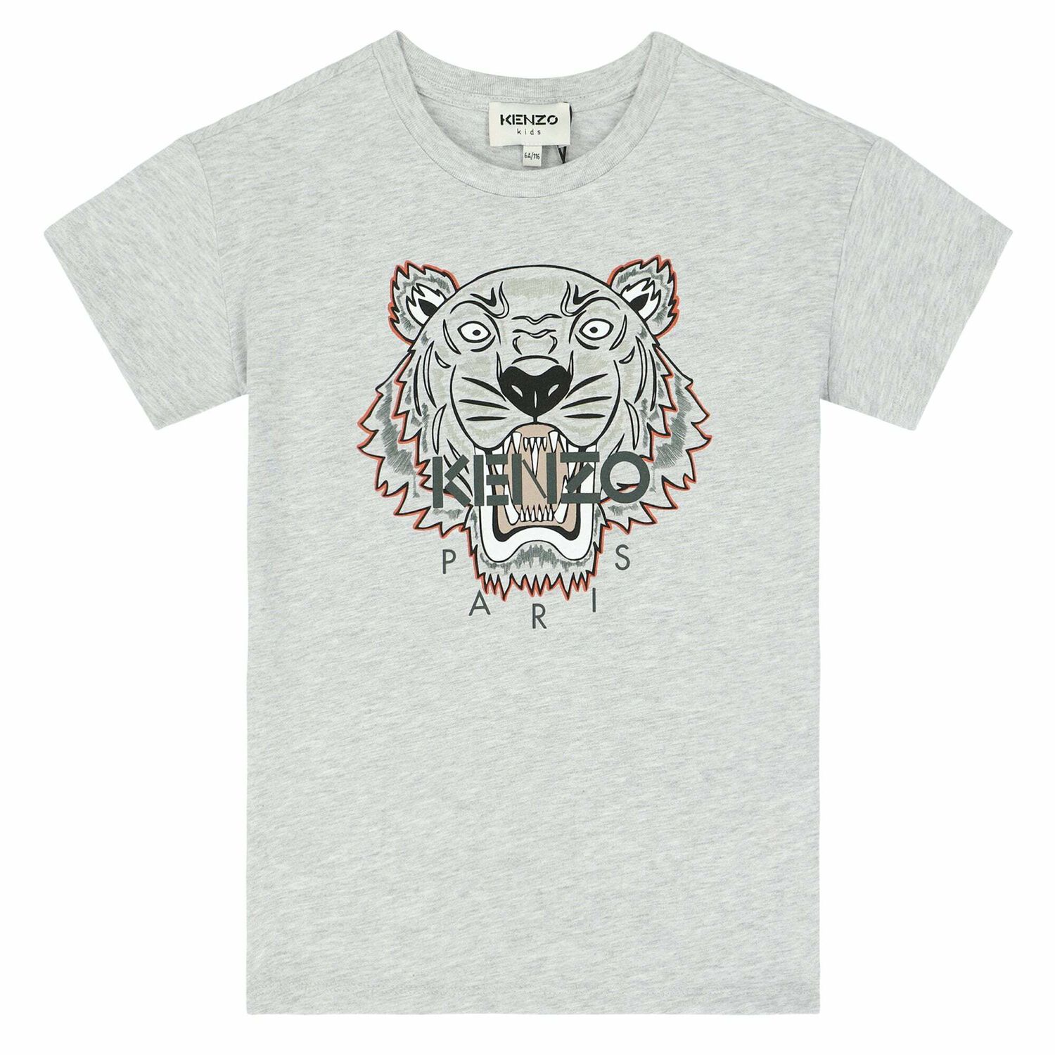 Boys Grey Logo Tiger T-Shirt, 1, hi-res