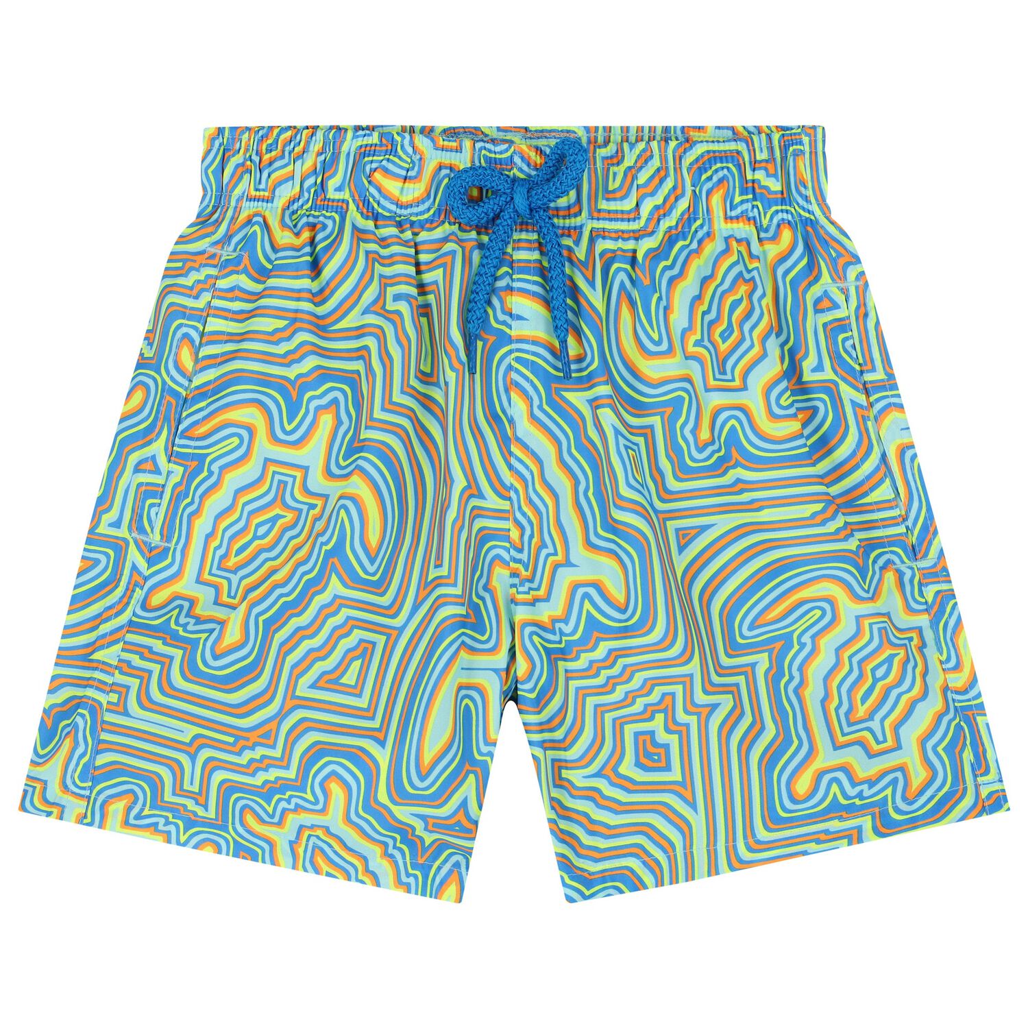 Boys Green Turtle Swim Shorts, 1, hi-res