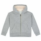 Girls Grey Hooded Top, 1, hi-res