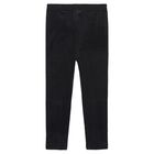 Girls Black Velvet Leggings, 1, hi-res