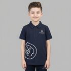 Boys Navy Blue Logo Polo Shirt , 2, hi-res