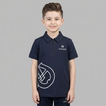 Boys Navy Blue Logo Polo Shirt 