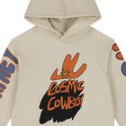 Boys Beige Logo Slogan Hooded Top, 1, hi-res