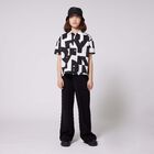 Girls Black Logo Trousers, 1, hi-res