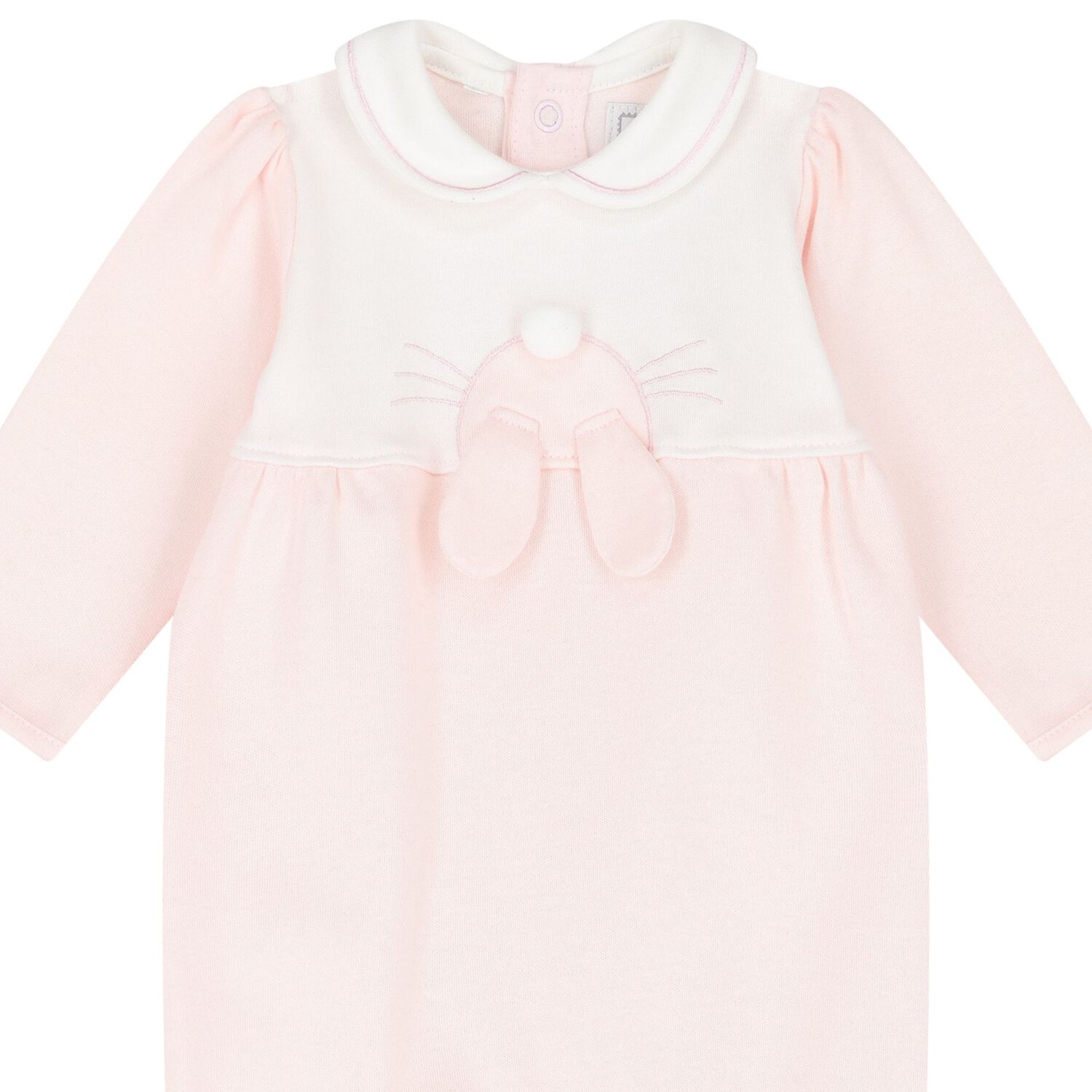 Baby Girls White & Pink Babygrow, 1, hi-res image number null