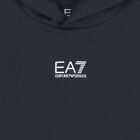 Boys Navy Blue Logo Hooded Top, 4, hi-res