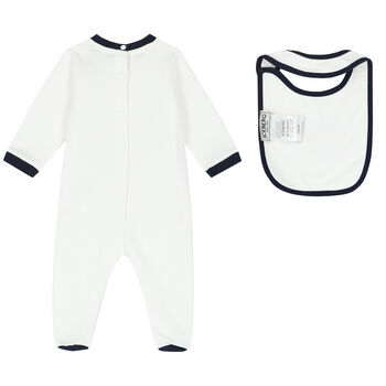 Baby Boys White Logo Babygrow Set