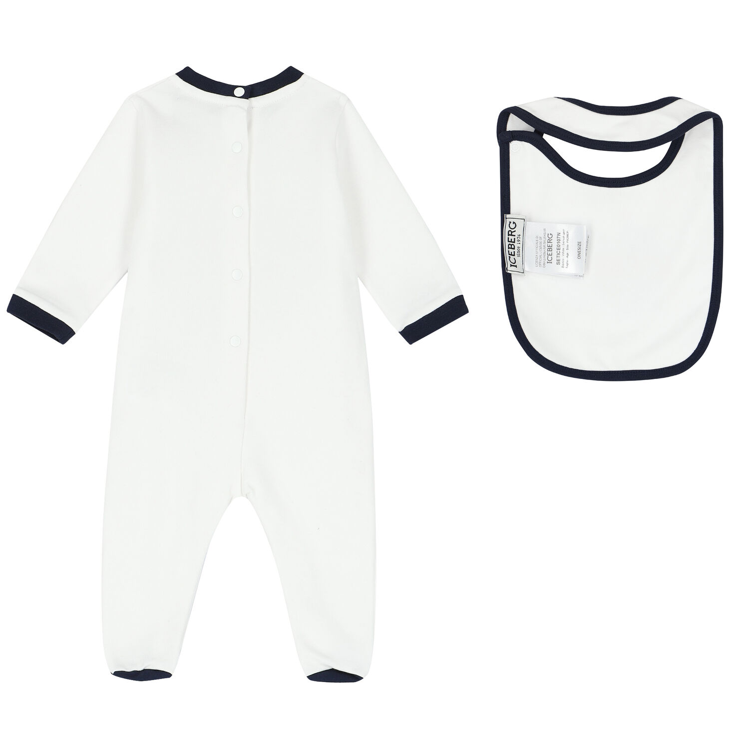Baby Boys White Logo Babygrow Set, 1, hi-res image number null