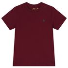 Boys Burgundy Logo T-Shirt, 1, hi-res