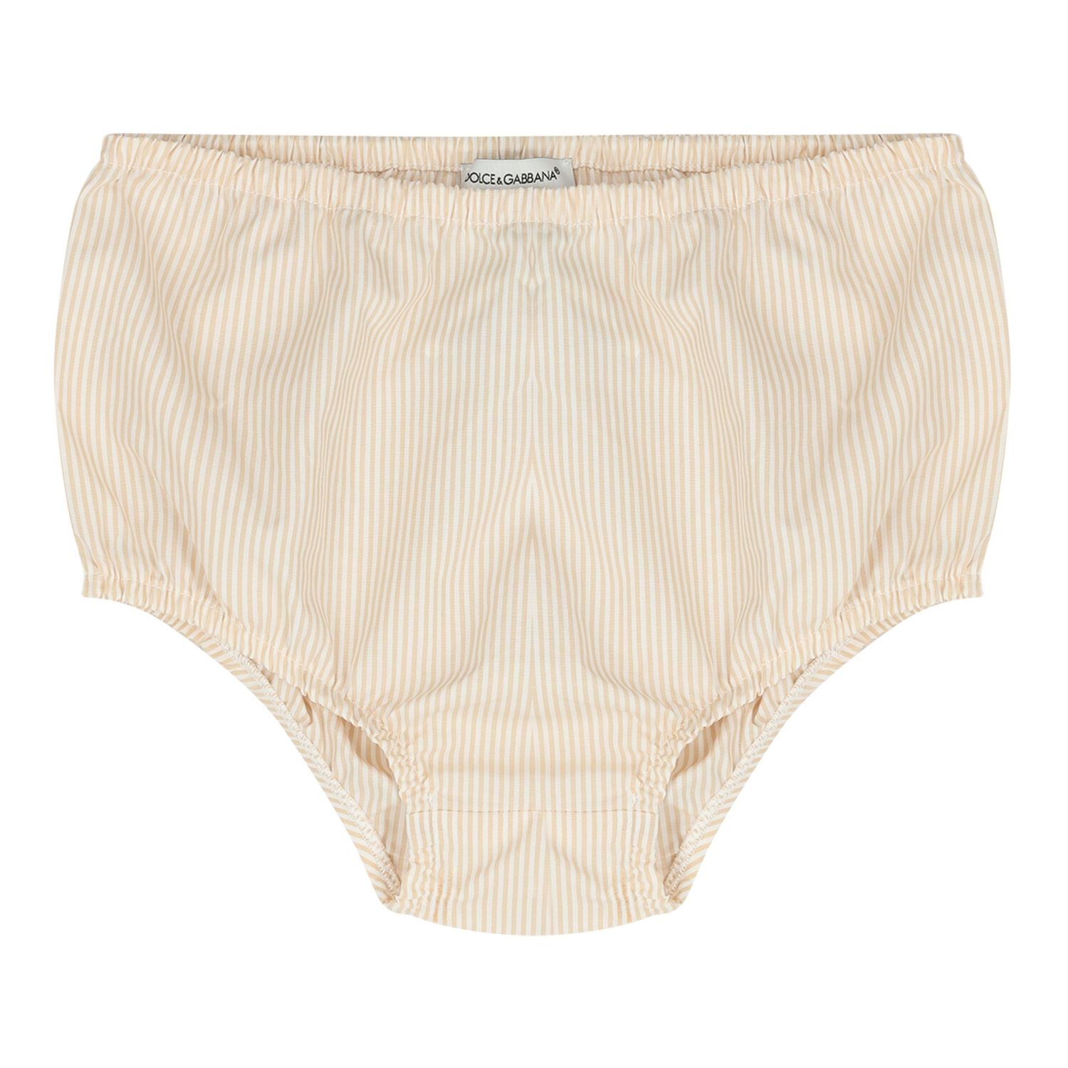 Baby Girls Beige Floral Striped Dress Set, 1, hi-res