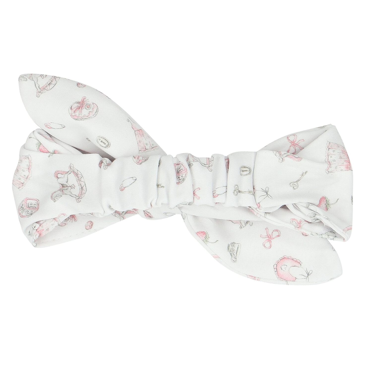 Baby Girls White & Pink Headband, 1, hi-res