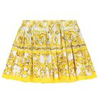 Girls White & Yellow Majolica Skirt, 1, hi-res