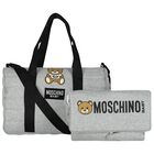 Grey Teddy Bear Logo Baby Changing Bag, 3, hi-res