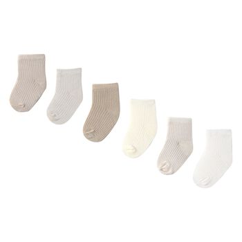 Beige & Ivory Baby Socks (6 Pack)