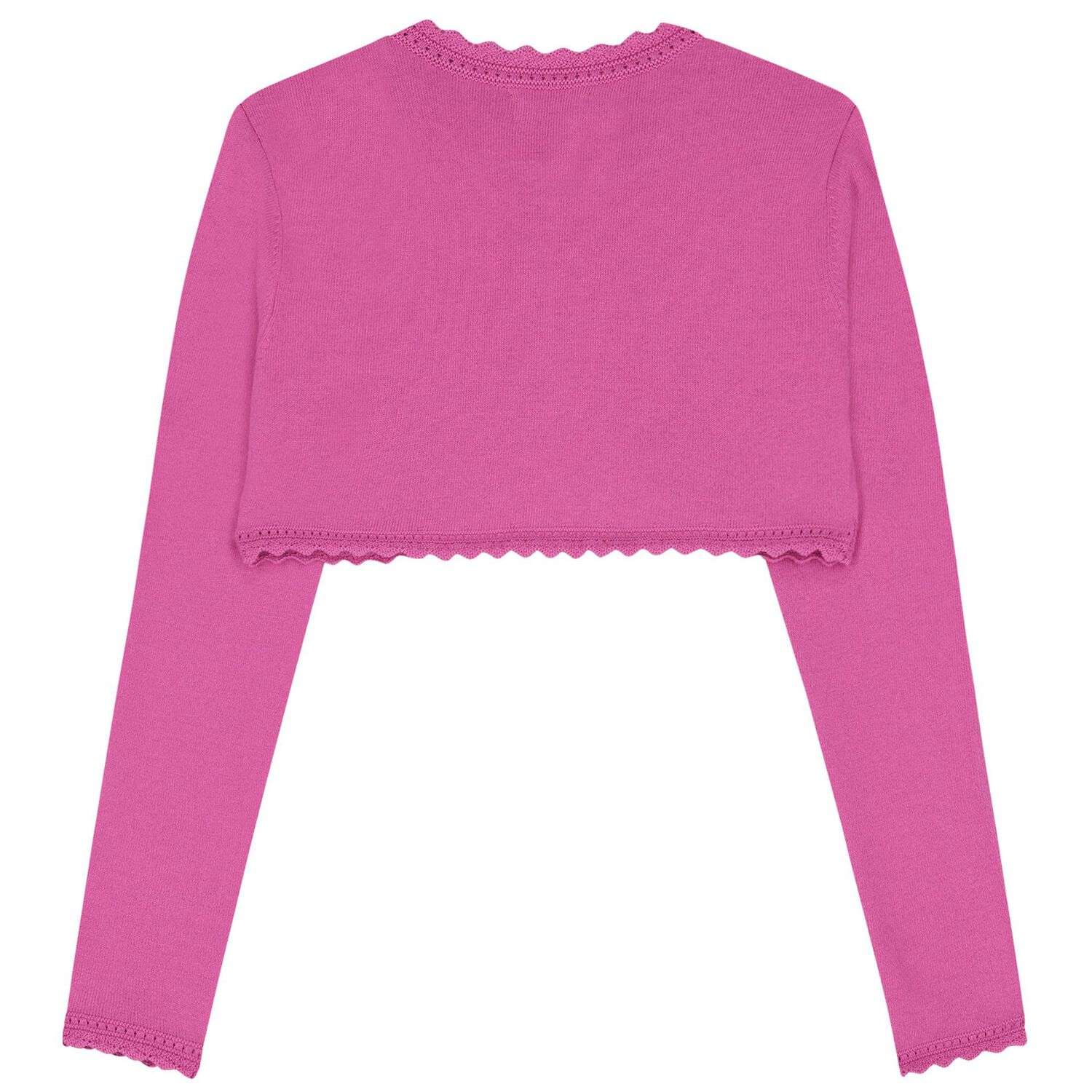Girls Pink Bolero Knit Cardigan, 4, hi-res image number null