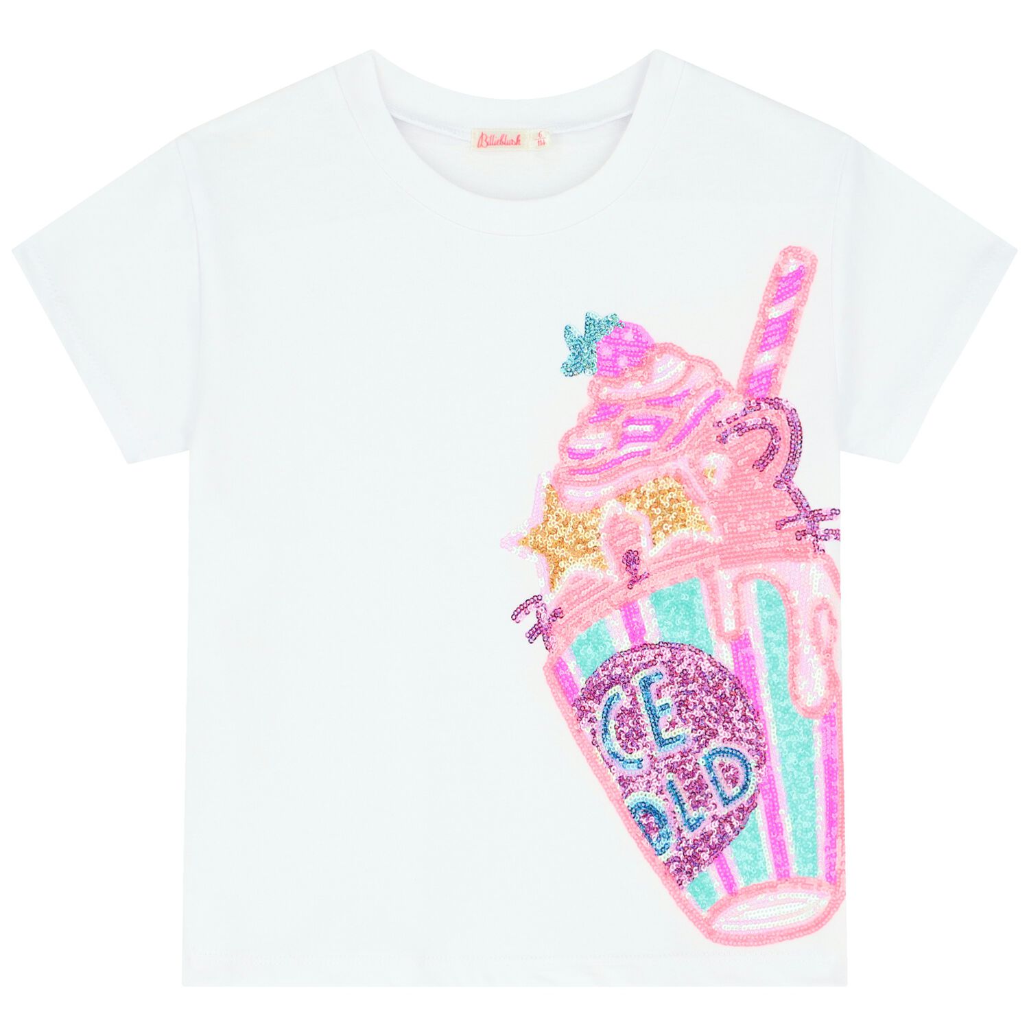 Girls White Sequins T-Shirt, 1, hi-res