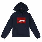 Girls Navy Blue Hooded Sweatshirt, 1, hi-res