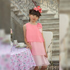 Girls Pink Chiffon Dress, 1, hi-res