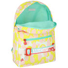 Girls White, Yellow & Pink Backpack, 1, hi-res