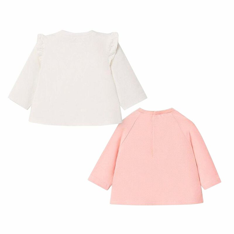 Baby Girls Pink & Ivory Tops (2 Pack), 1, hi-res image number null