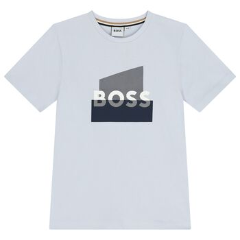 Boys Mini Me Blue Logo T-Shirt