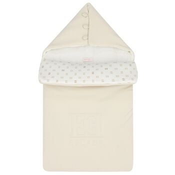 Baby Girls Beige & Ivory Logo Nest