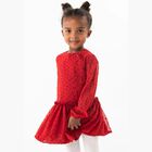 Girls Red Chiffon Dress, 1, hi-res