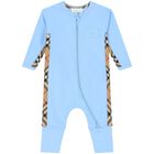 Baby Boys Blue & Beige Romper Gift Set, 2, hi-res