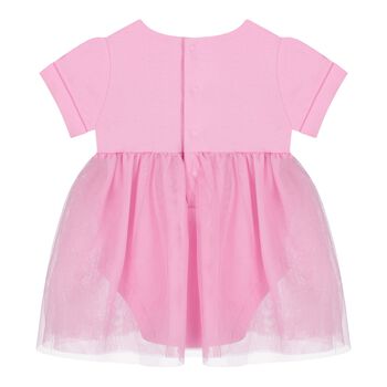 Baby Girls Pink Logo Bodysuit Dress