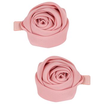 Girls Pink Rosebud Hairclips ( 2-Pack )