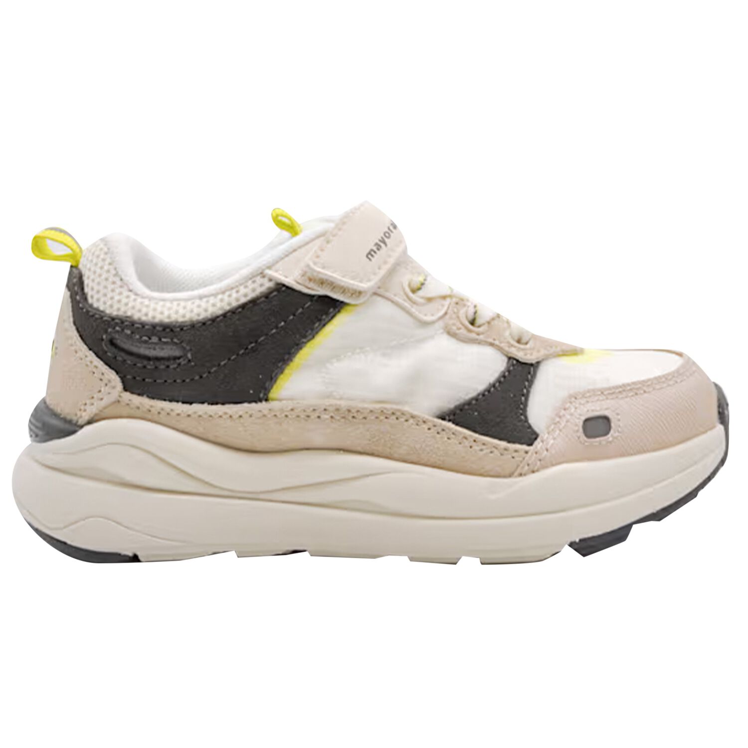 Boys Beige & Grey Trainers, 1, hi-res