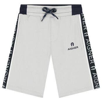 Younger Boys Grey Logo Shorts