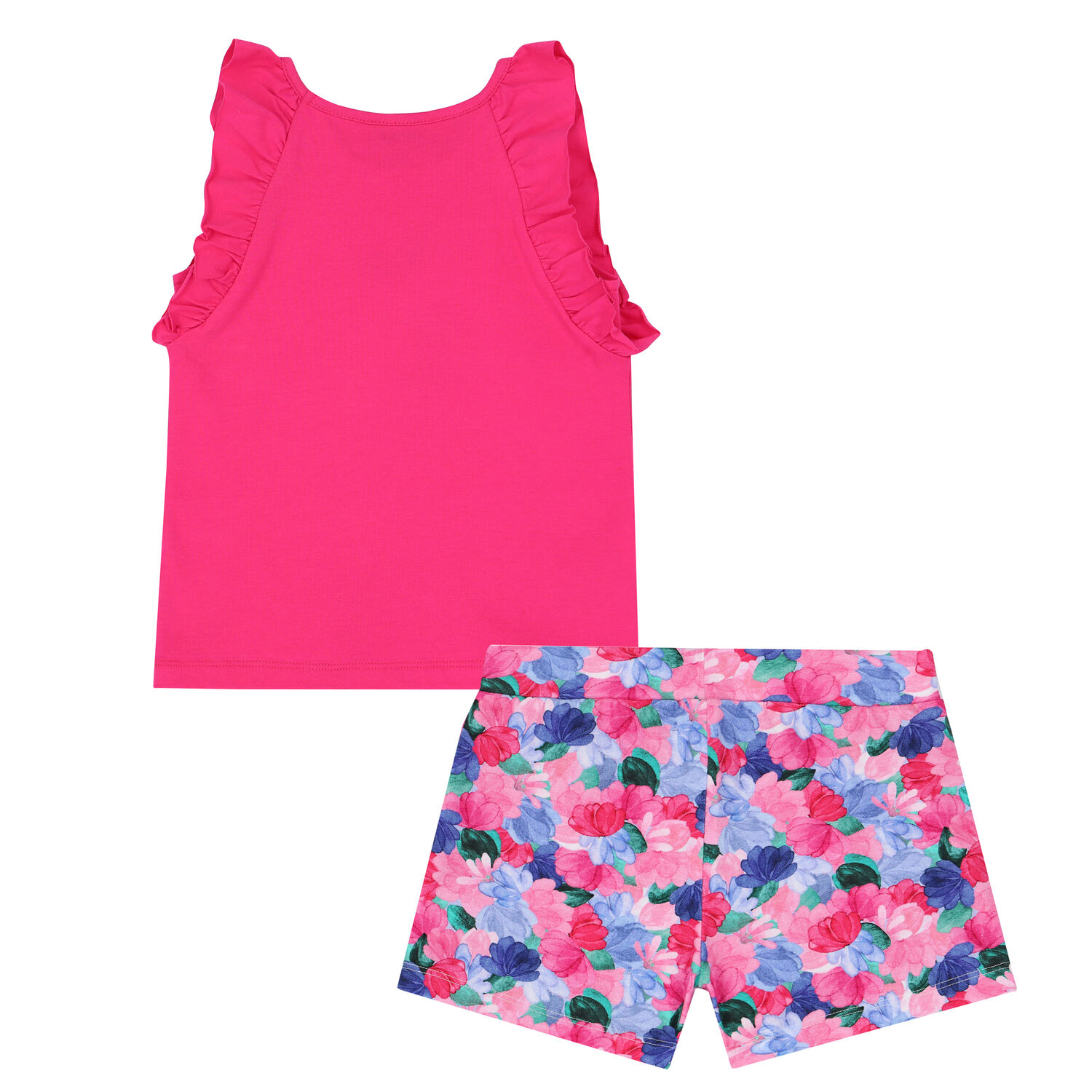 Girls Pink Embroidered Shorts Set, 2, hi-res