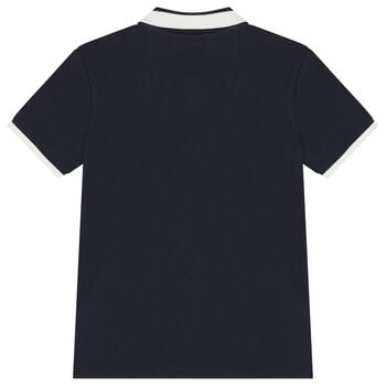 Boys Navy Blue Teddy Bear Logo Polo Shirt