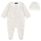 Baby Boys Blue Barocco Babygrow Gift Set, 2, hi-res