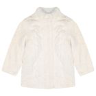 Girls Ivory Fur Coat, 1, hi-res