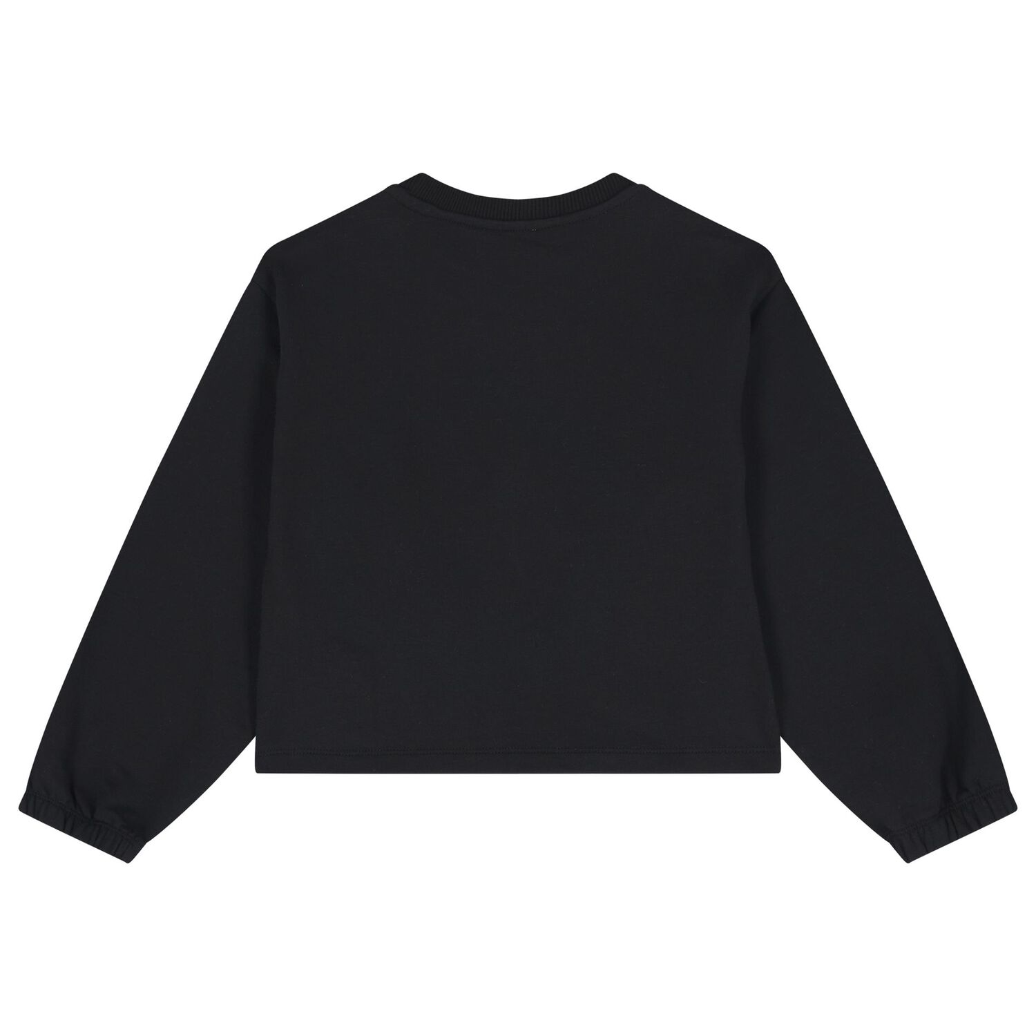 Girls Black Teddy Bear Logo Sweatshirt, 2, hi-res