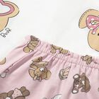 Younger Girls White & Pink Teddy Bear Shorts Set, 1, hi-res