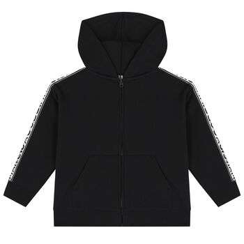 MARC JACOBS Black Logo Hooded Zip Up Top, 1 Black Logo Hooded Zip Up Top