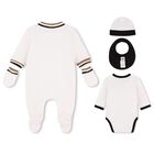 Baby Boys White Logo 5 Piece Gift Set, 1, hi-res