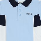 Younger Boys Blue Logo Polo Shirt, 2, hi-res