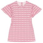 Girls Ivory & Pink Logo Dress, 2, hi-res