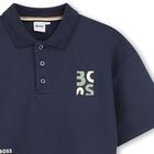 Boys Navy Blue Logo Polo Shirt, 1, hi-res