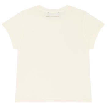 Girls Beige Choupette Logo T-Shirt