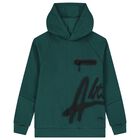 Boys Green Hooded Top, 1, hi-res